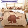 Curious George 3pcs Bedding Set Duvet Cover Closure Includes 1 Duvet Cover & 2 Pillowcases for All Seasons Bedroom Home Dorm Decor