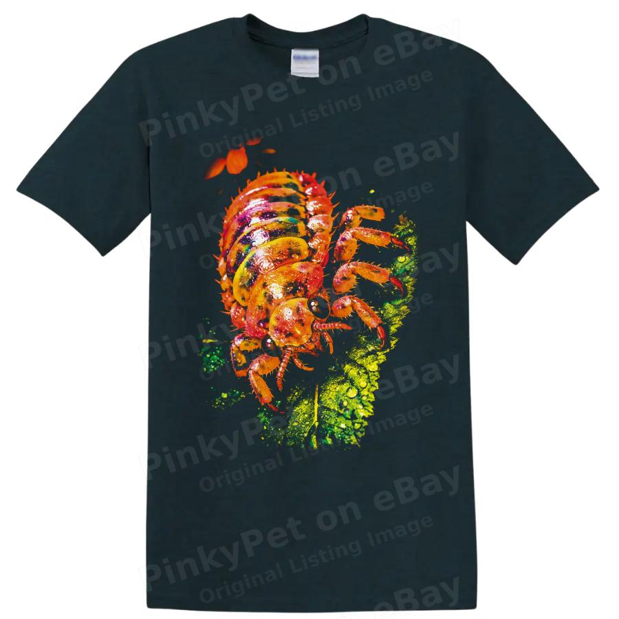 Colorful Insect T Shirt w/ Dewy Leaf Nature Art Graphic Tee Nature Lover Gift