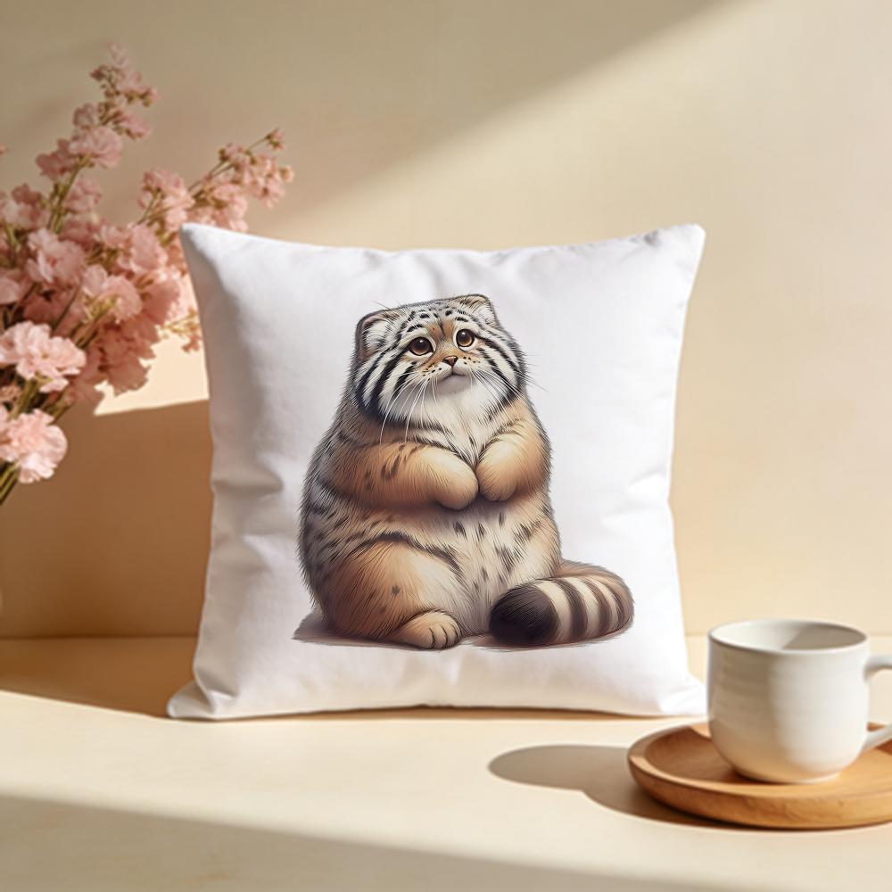 Fluffy Pallass Cat Cushion Cover Soft Pillow Cases for Home Bedroom Living Room Sofa