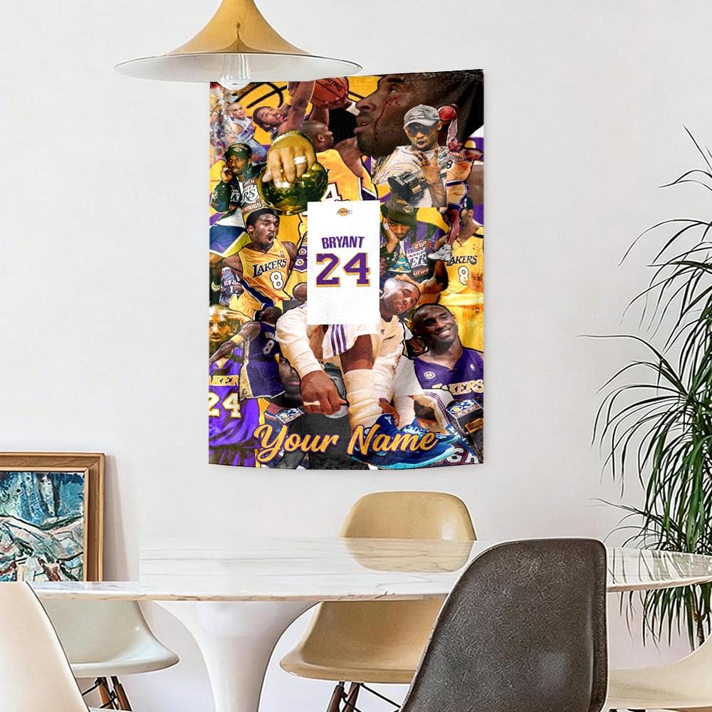 Kobe Custom Your Name Wall Decor Tapestry Art For Pet Memorial Birthdaywedding Party Backdrop Family Gift