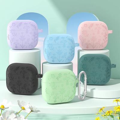 Силиконовый защитный чехол для наушников с карабином для AirPods 4 2025, противоударный и пыленепроницаемый чехол