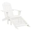 VidaXL Garden Chair with Ottoman Wood White 40859