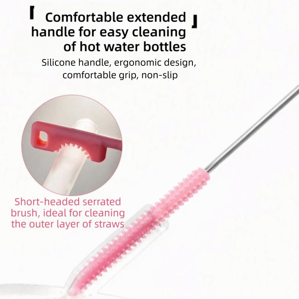 Dual-head Design Silicone Straw Brush Bendable Bottle Brush Extra Long Brush Pacifier