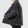 Black Denim Jacket Men'S Loose Casual Plus Fat Plus Size Fat Looking Thin Trend Basic Versatile Jacket Spring