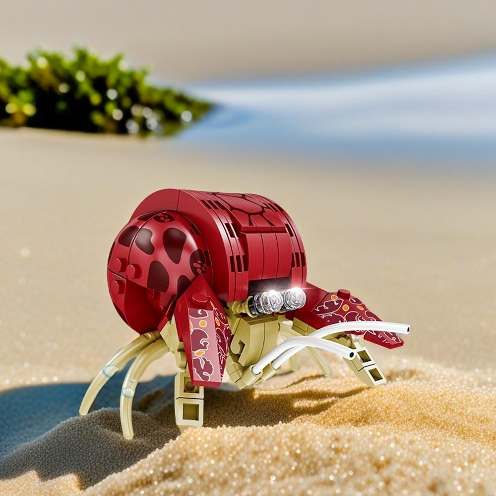 Marine Life Skin Shrimp Hermit Crab Mini Particle Building Blocks - Marine Toys, Children's Assembly Puzzle DIY Model Biology