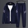 Plus Size Men's Casual Loose Sports Set: Hooded Sweatshirt Two-Piece, Fat Man's Handsome Spring/Autumn Trend.