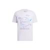 Adidas Neo Cartoon Letter Print Round Neck Short Sleeve T-Shirt Unisex T-Shirts Light-Purple HS8855