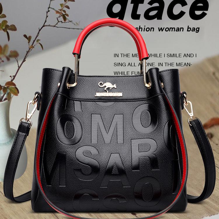 Handbag, Outdoor Crossbody Bag, Large Capacity Stylish Soft Leather Embossed Shoulder Bag, Women's Bag