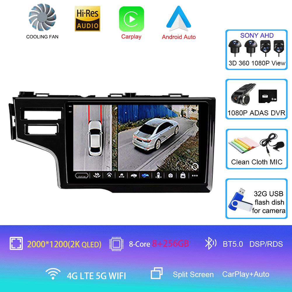 Для Honda Fit Jazz 2014 2015 2016 2017 Автомобильный радиоприемник Android 14 Carplay Автомультимедийный проигрыватель Авторадио GPS Стерео 2din Головное устройство