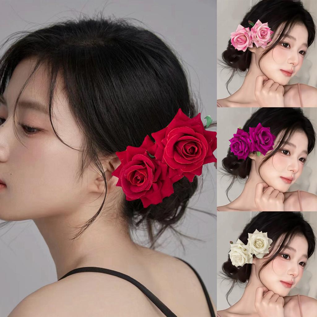 Новая Свадебная Искусственная Роза Цветок Заколка для Волос Бархатная Ткань Гребень для Волос Женские Свадебные Аксессуары для Вечеринки Подружек Невест Заколка для Волос Ювелирные Изделия