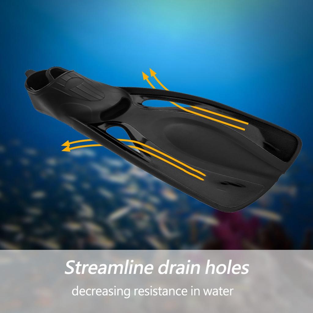 WHALE 1 пара Взрослые Водные виды спорта Сноркелинг Дайвинг Резиновые Ласты для плавания Черные (ML)