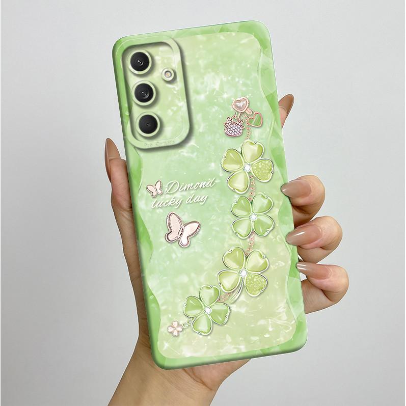 Чехол для телефона Samsung Galaxy M35 5G Бампер Силиконовый Ударопрочный Красивый Чехол с Бабочками и Цветами для Galaxy M 35 M55 Funda