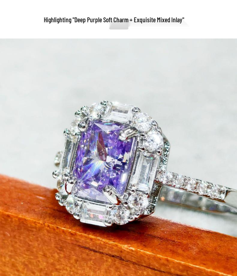 Gessen Jewelry Роскошное прямоугольное кольцо с инкрустацией бриллиантами