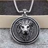 1 Vintage Lion Head Pendant - A sturdy and durable 304 stainless steel necklace set with rhinestones and featuring a lion's face design.