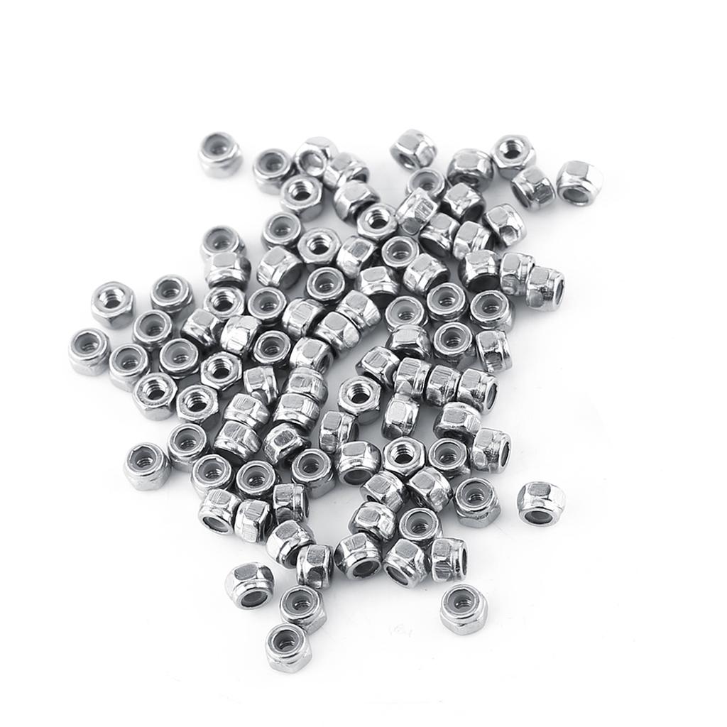 Набор шестигранных стопорных гаек с нейлоновой вставкой из нержавеющей стали SS304 (М2, 100 шт.)