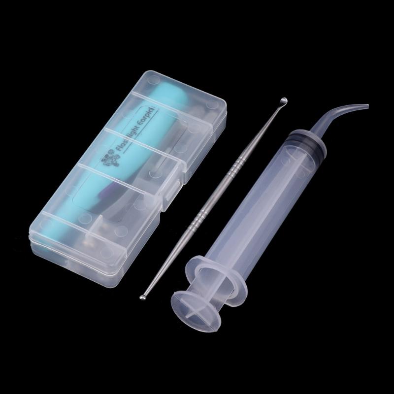 Новый набор для удаления камней миндалин со светодиодным световым коробом + шприц для ирригации + инструмент премиум-класса