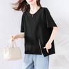 Dimanaf 2025 Новые летние футболки больших размеров, модные женские асимметричные свободные топы с коротким рукавом