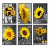 Gray Series of Plant Flower Decorative Painting Sunflower Oil Painting Poster Sofa Wall Background Art Canvas Hanging Painting