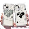 Love aircraft route is suitable for Apple 16 mobile phone case iPhone15 set 14promax transparent 13 airbag 12 bursts