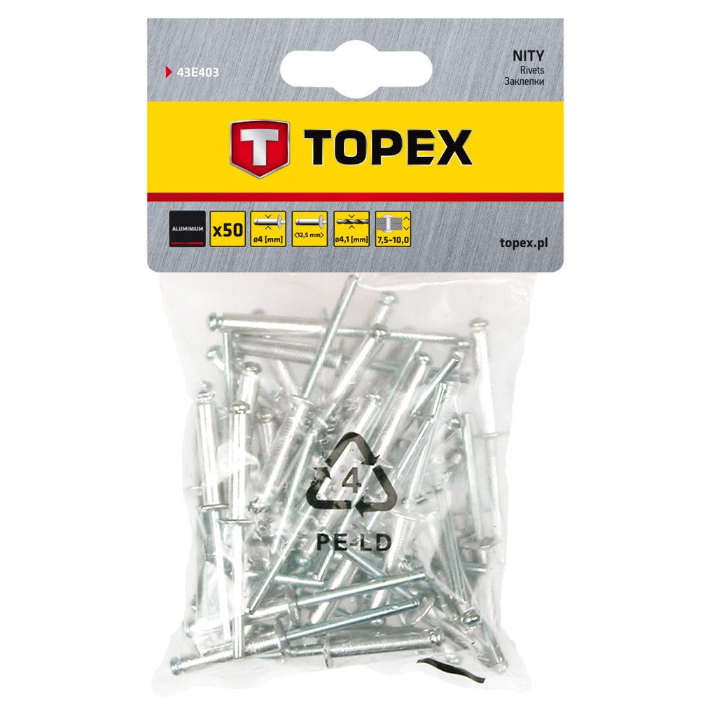 Aluminum rivets 4.0 x 12.5 mm, 50 pcs.
