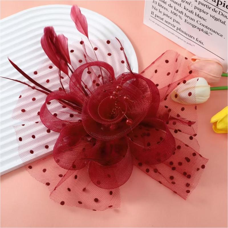 Шляпка-fascinator с перьями, топ-шляпа из тюля для девичника и тематических вечеринок, головной убор для коктейльной вечеринки, собрания, наряжания