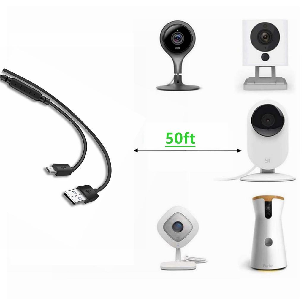 Сверхдлинный USB-USB-кабель для зарядки термометра/камеры, длинный провод для зарядного устройства, усилитель напряжения 15 метров