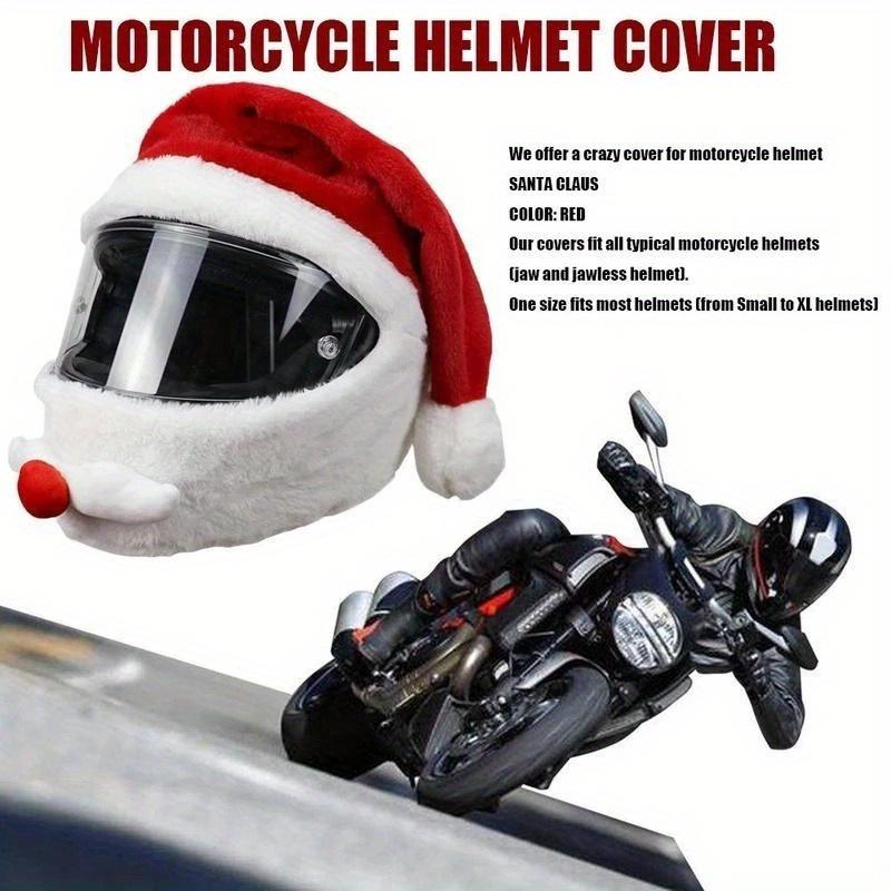 Motorcycle Santa Hat Innovative Bicycle Helmet Protector Outdoor Fun Personalized Funny Christmas