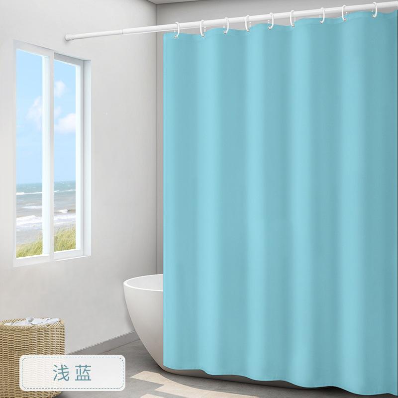 Waterproof And MildewProof Thickened Plain Shower Curtain Polyester Waterproof Shower Curtain Bathroom Waterproof Curtain Hotel Solid Color Curtain