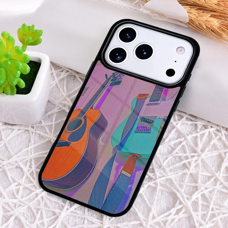 Чехол для телефона Музыкальная гитара для iPhone 17 Air 16 15 11 12 14 13 Pro Max Ударопрочный чехол