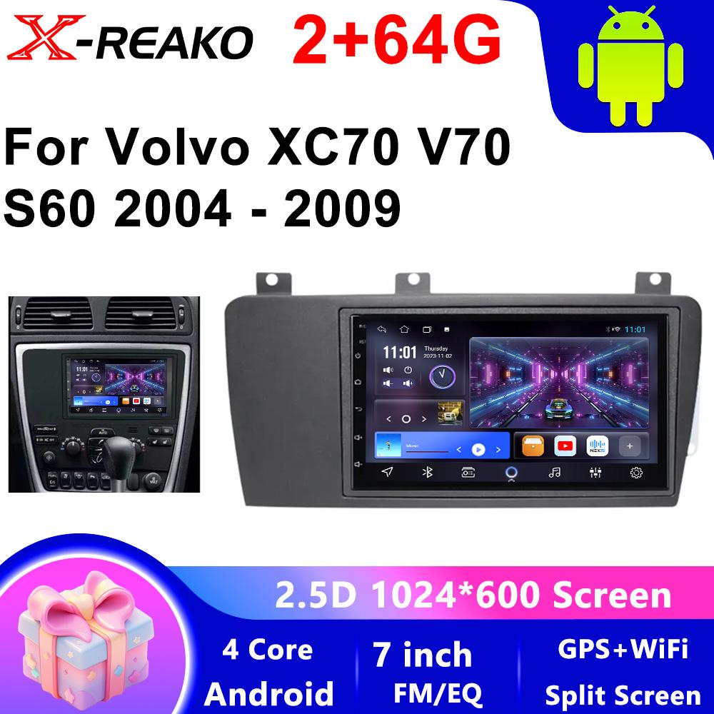 Для Volvo xc70V70 s60 2004-2009 Android 2 Din Car Auto Carplay 4G+WIFI GPS Car Radio Navigation Multimedia Video Player Stereo BT