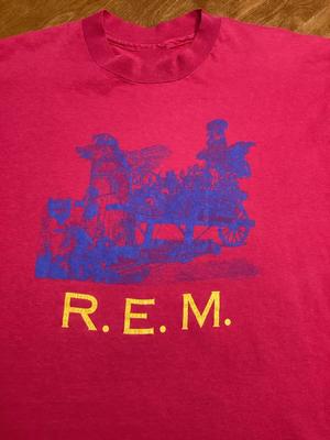 REM Р.Э.М. Футболка с одним принтом 1986 REM Pageantry Tour 1 Размер S-5XL Унисекс