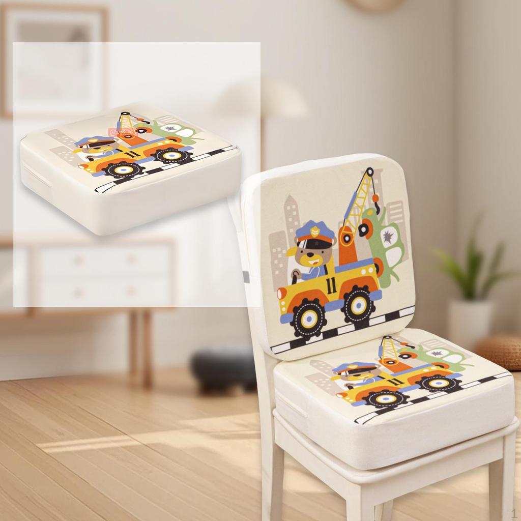 Подушка-бустер квадратная портативная с мультяшным рисунком, увеличивающая высоту, с ремнями для детей