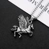 Retro Style Greek Titanium Steel Flying Horse Unicorn Necklace for Men and Women Pendant Necklace