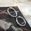 Изящные женские белые круглые серьги-кольца с цирконами Bling золотого цвета Свадебные Для женщин