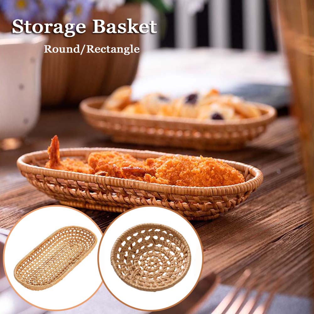 Хлеб для завтрака ручной работы, плетеный из ротанга, поднос для хранения, корзина для хранения, поднос из ротанга