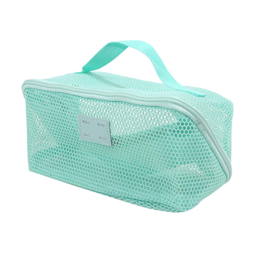 Women Travel Portable Cosmetic Storage Pouch Toiletry Organizer Bag Mesh Transparent Wash Bag Tote Multifunctional Makeup Case Washbag