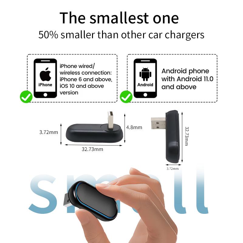 НОВЫЙ вращающийся на 360° беспроводной беспроводной адаптер CarPlay Android Auto, универсальный смарт-мини-бокс для Volkswagen Honda Toyota