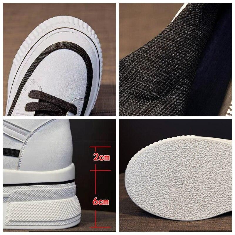 Fujin 8cm New Genuine Leather Platform Wedge Thick Sole Spring Autumn Hollow Summer Winter Chunky Sneaker Plush Vulcanize Shoes