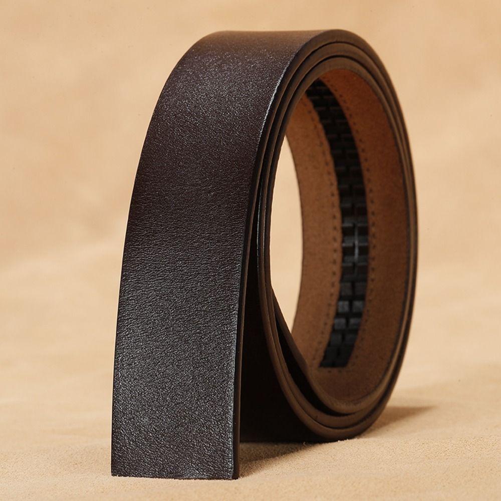Without Buckle Craft DIY Genuine Leather Belt 3.5cm Waistband Non-porous Girdle Classic Waistband