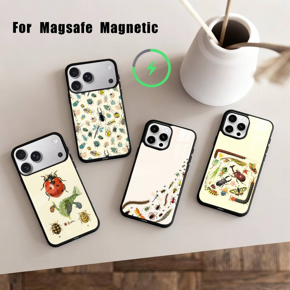 I-Insects And B-Bugs Phone Case For iPhone 17,16,15,14,13,12,Plus,Pro,Max for Magsafe Magnetic Wireless Charging