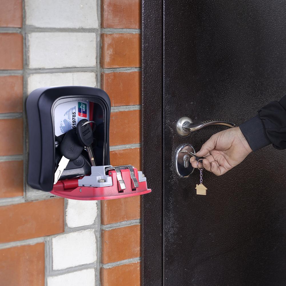 Настенный органайзер для хранения ключей, секретный ящик, 4-значный кодовый замок, без ключа, пластиковый сейф для ключей от дома