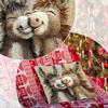 Retro Cartoon Cute Donkey Pillowcase, Skin-friendly Short Plush Sofa Decoration Cushion Cover