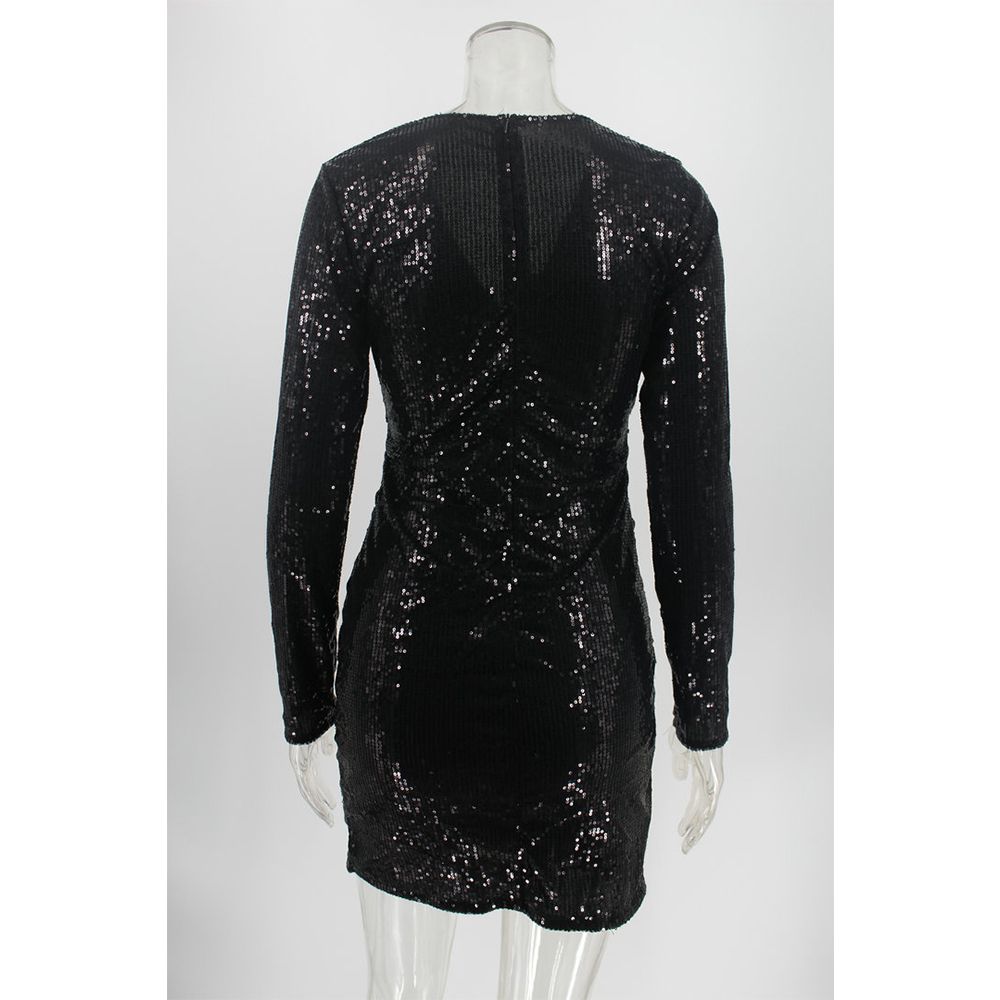 Bling V-neck Clubwear Party Evening Dresses Sequin Mini Dress Ball Gown Bodycon Party Dress