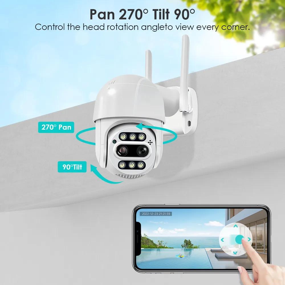 8-мегапиксельная 4K PTZ IP-камера с 8-кратным зумом, двойной объектив, камера видеонаблюдения с функцией обнаружения человека, наружная камера видеонаблюдения с Wi-Fi и поддержкой технологии ICSEE Alexa