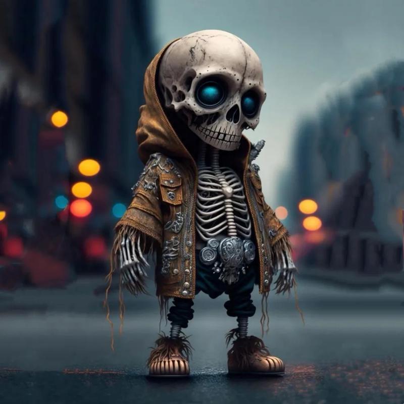 Cool Skeleton Figurines Halloween Skeleton Doll Ornament