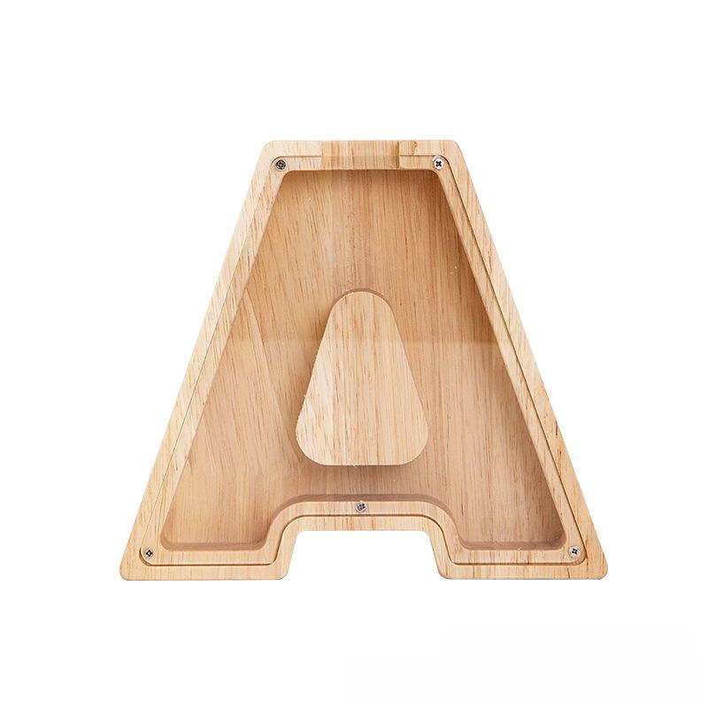 Деревянная акриловая буква-копилка Cross-Border: Креативная современная прозрачная банка для денег