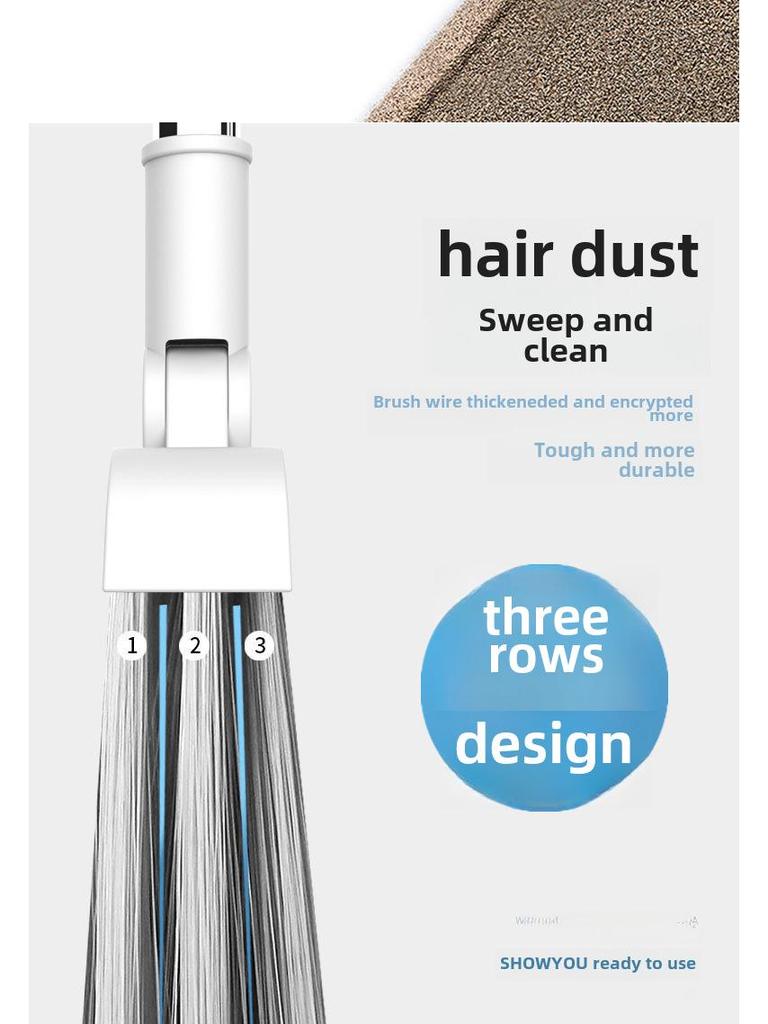 Folding Broom & Dustpan Set with Comb Teeth - Soft Bristle, Rotating Sweeper