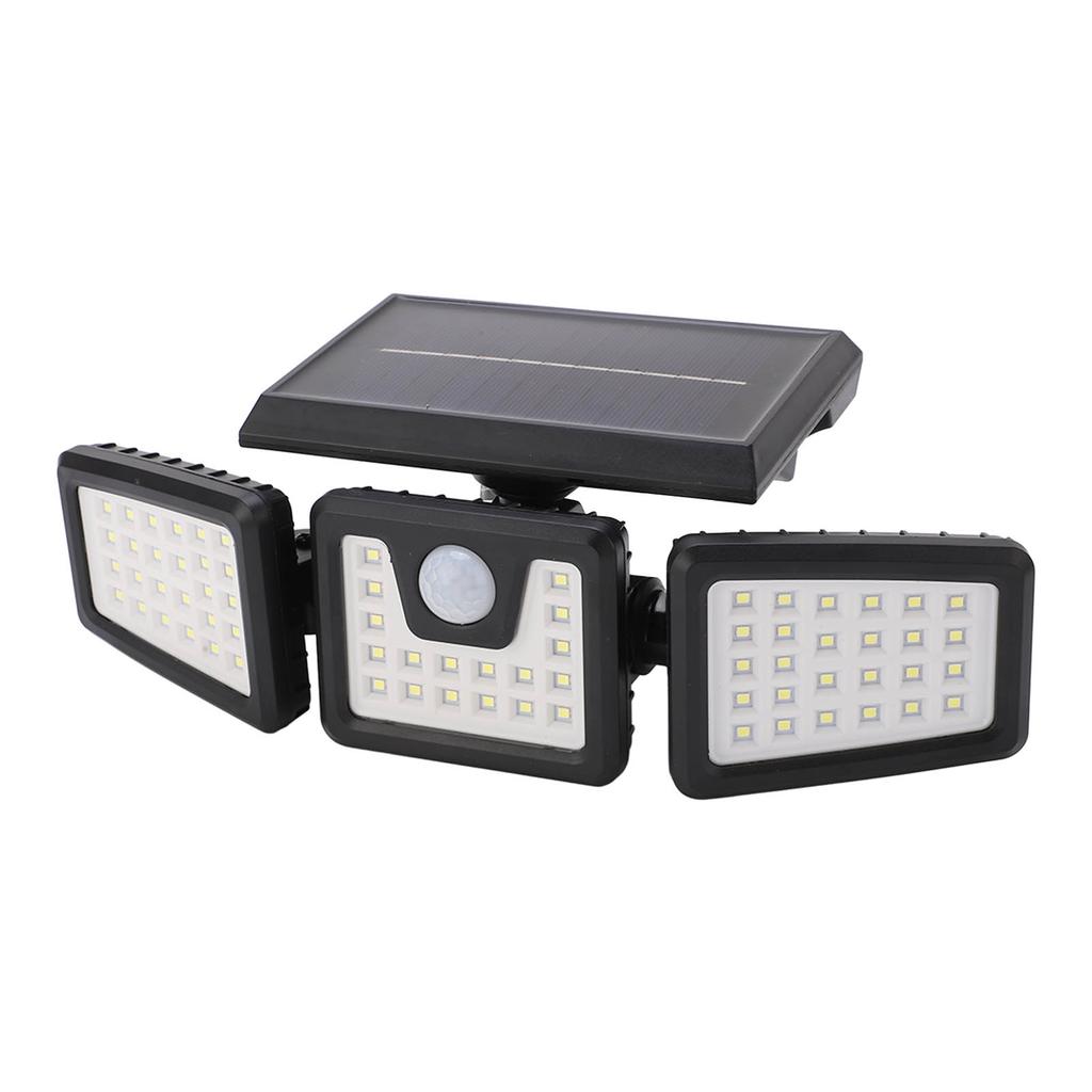 Уличный датчик движения Светильник на солнечных батареях 3 регулируемые головки IP65 Водонепроницаемый Широкоугольный прожектор