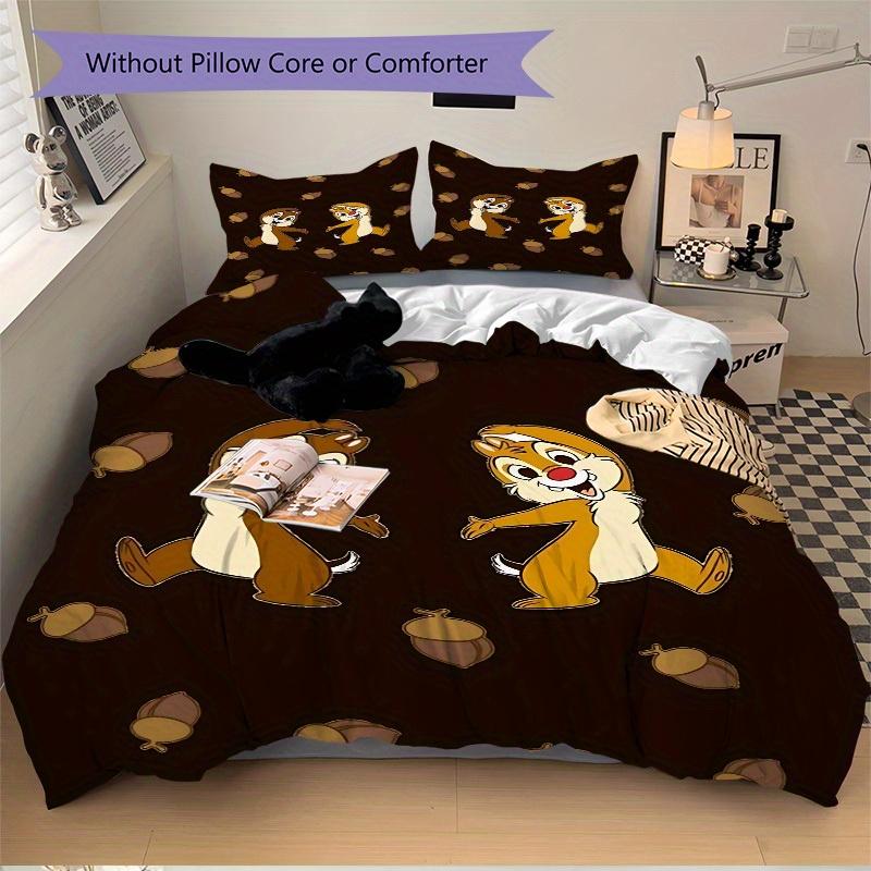3pcs Chip 'n' Dale Printed Bedding Set,(Includes 1 Duvet Cover And 2 Pillowcases, Quilt Not Included) yy250814117