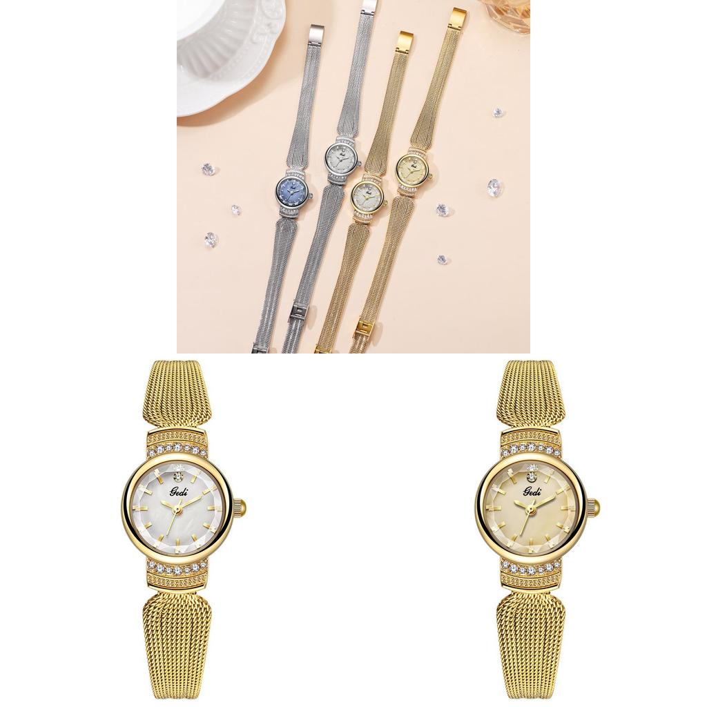 Gedi Womens 30m Waterresistant Alloy Case Quartz Wristwatch With Decorative Design